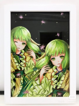 Lester's Twin Fairies Hot Sexy Hand drawing with Colored Pencil